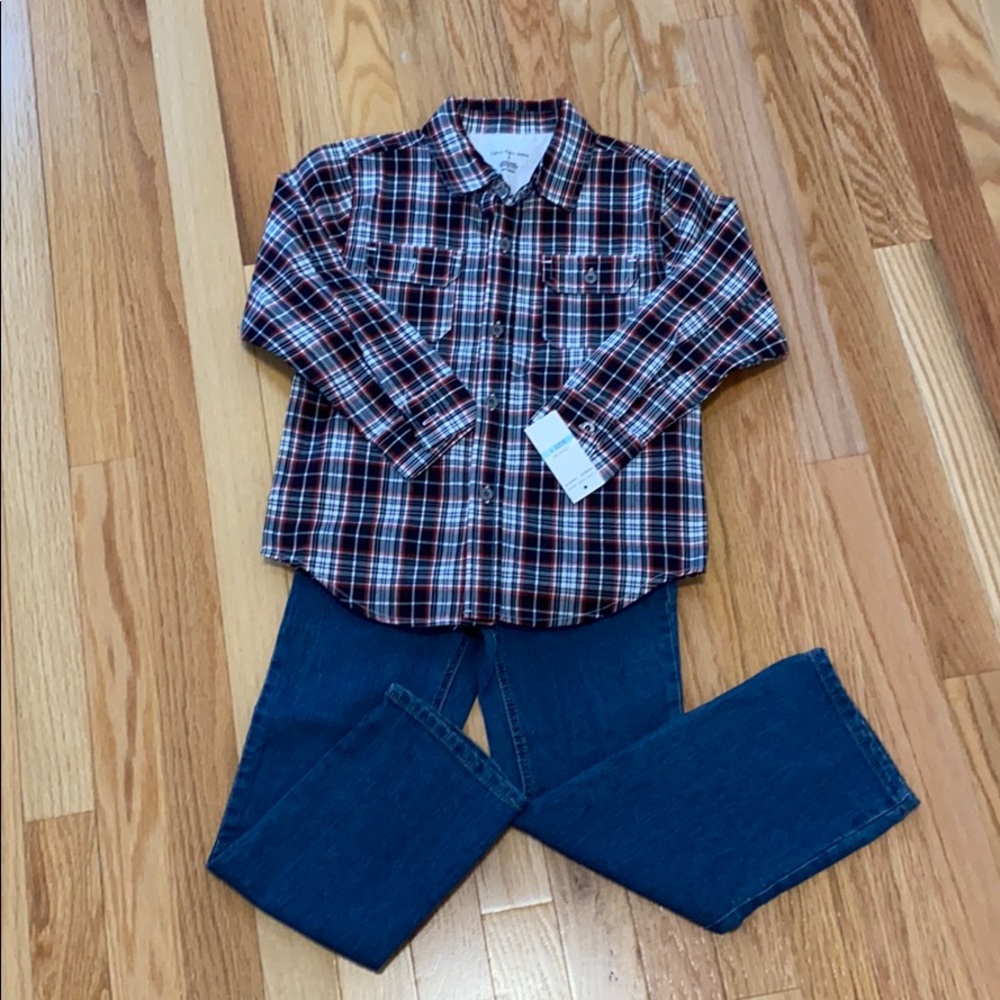 Calvin Klein Boys shirt and jeans set! 💙
